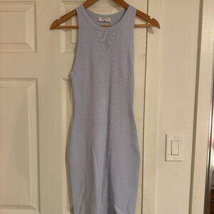 Aritzia Babaton Ribbed Bodycon Iceberg Blue Midi Dress